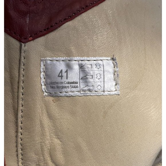 Sergio Tomani W sz 41/10-10.5 Knee Hi Tall Boots Shoes Red Burgundy Leather Zip - Picture 10 of 14
